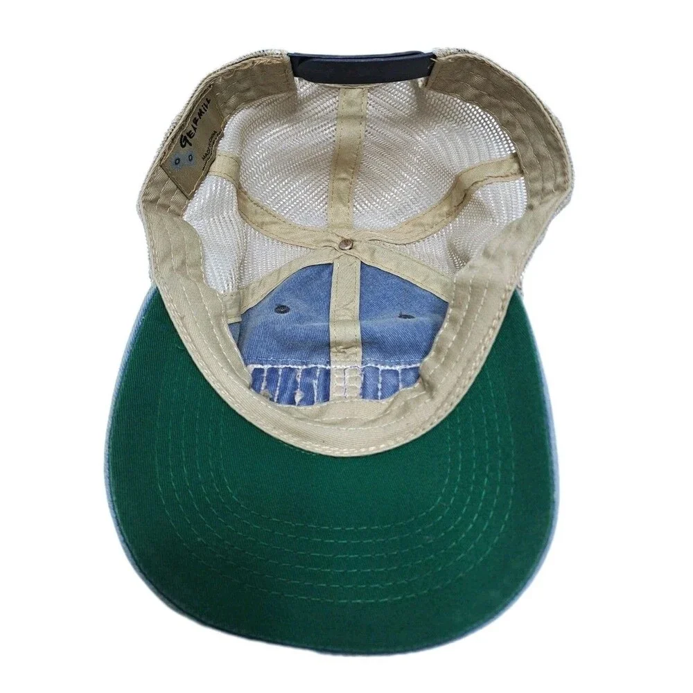 Heaven Hill Distillery Snapback Baseball Hat Cap Trucker Mesh Distressed Denim